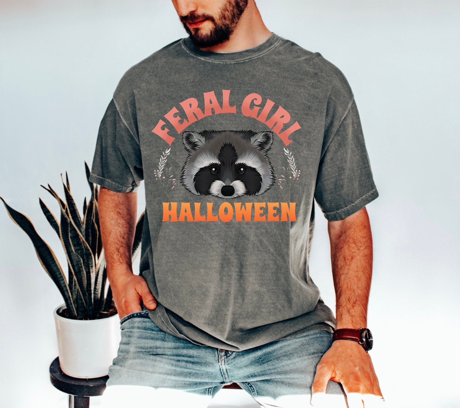 Feral Girl Halloween Shirt Raccoon Halloween Tee image 6