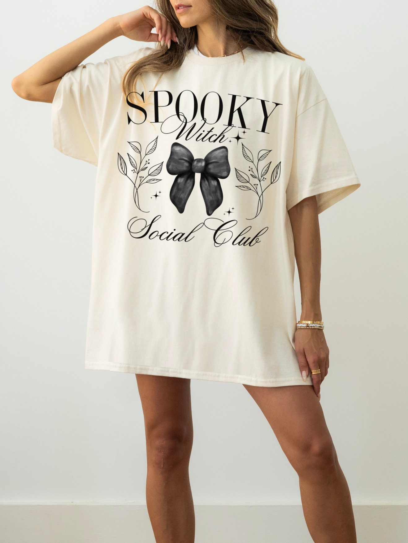 Spooky Witch Social Club Halloween Shirt image 2