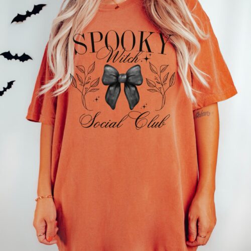 Spooky Witch Social Club Halloween Shirt image 0