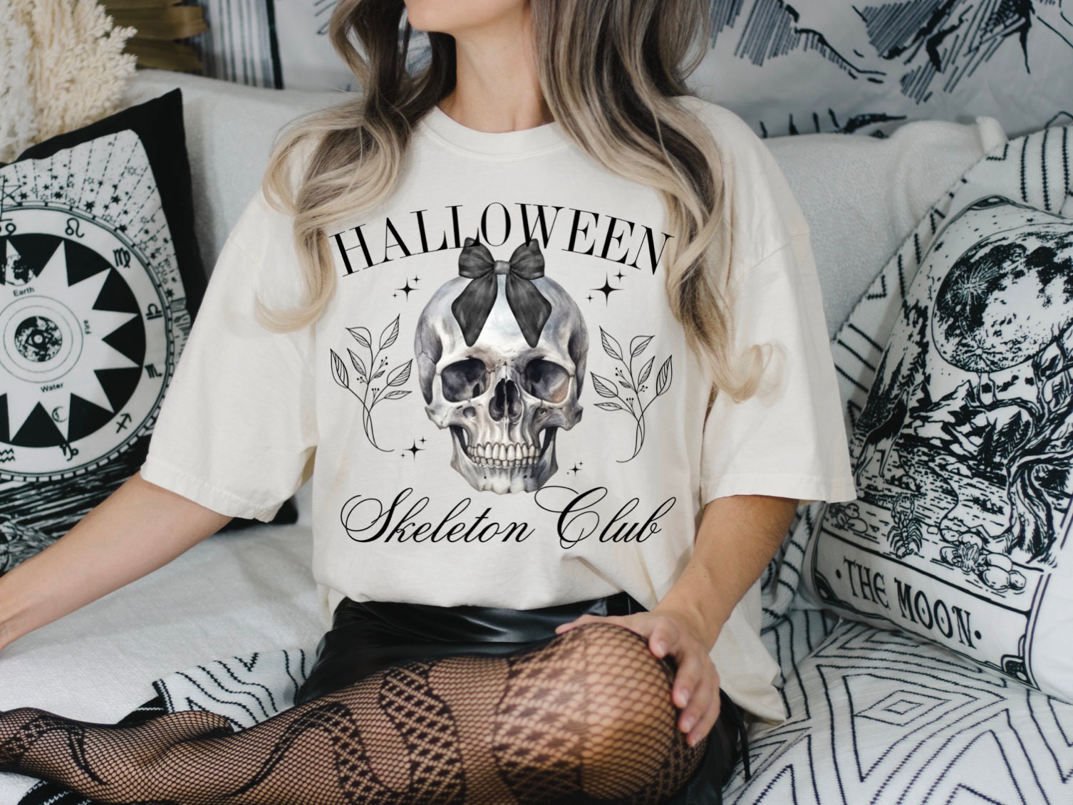 Scary Skeleton Social Club Shirt Coquette Halloween Tee image 2