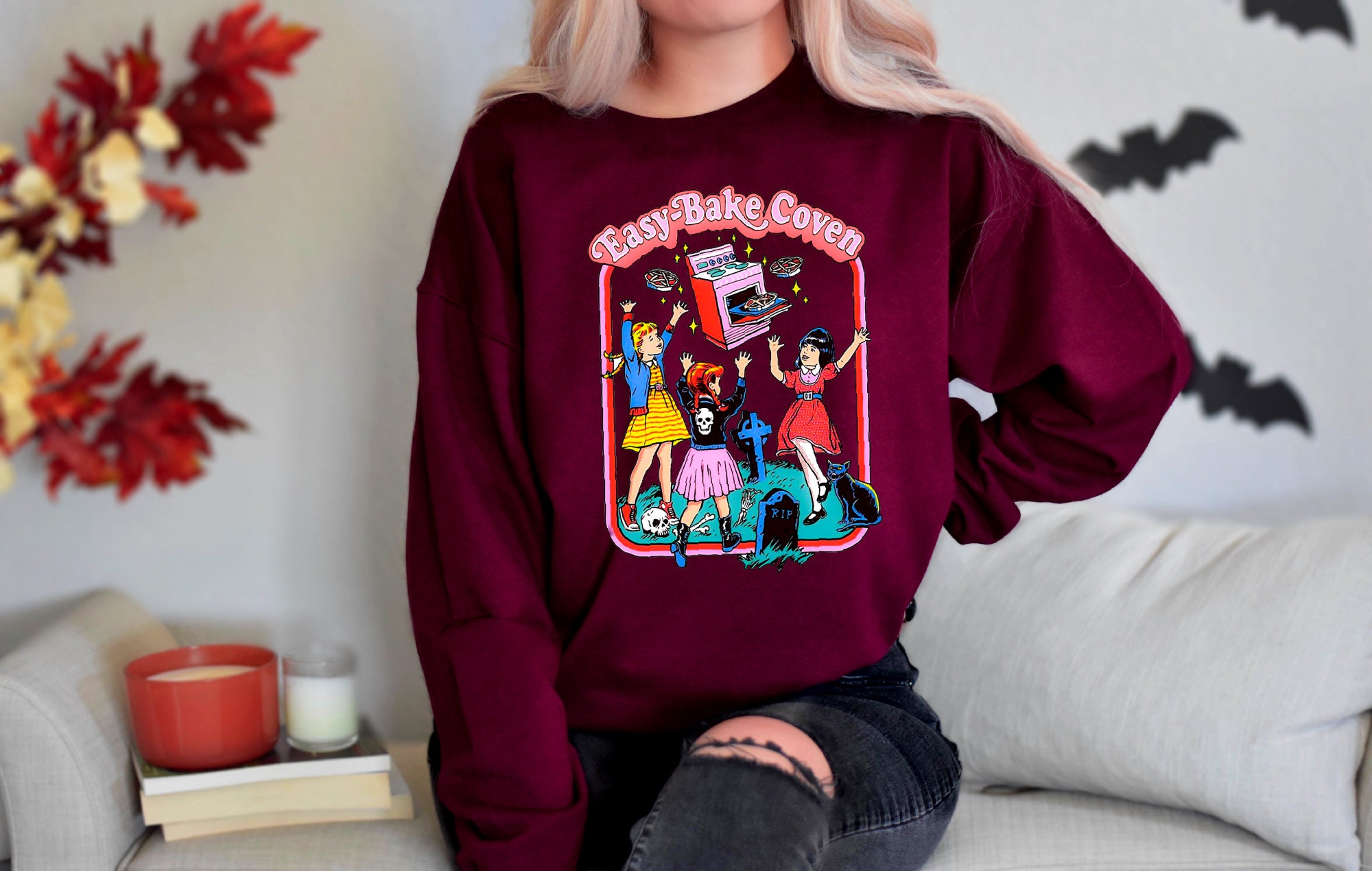 Retro Halloween Sweatshirt: 90s Style Matching Shirt for Happy Halloween image 4