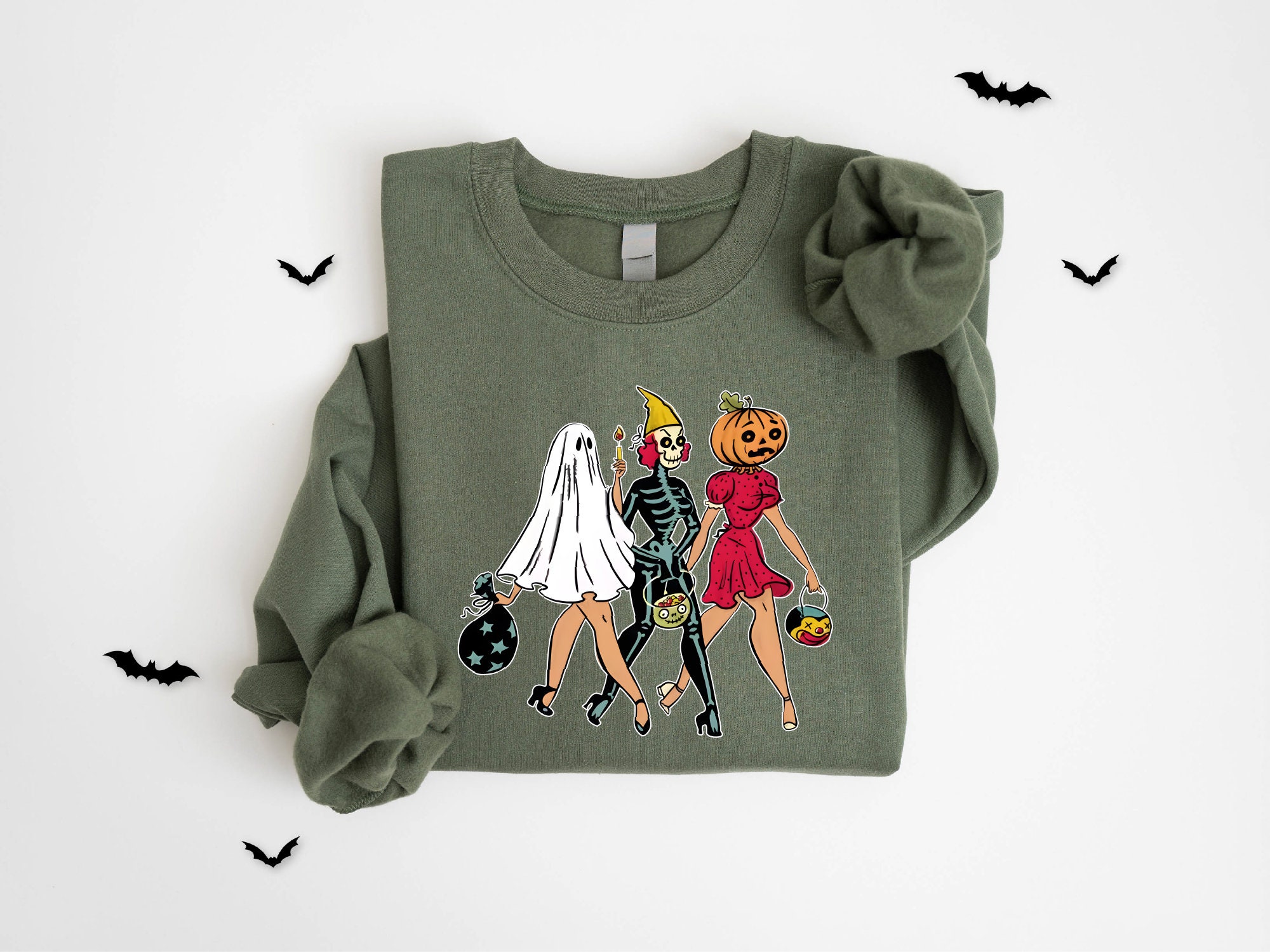 Retro Dancing Skeleton Sweatshirt: Halloween & Fall Gift image 2