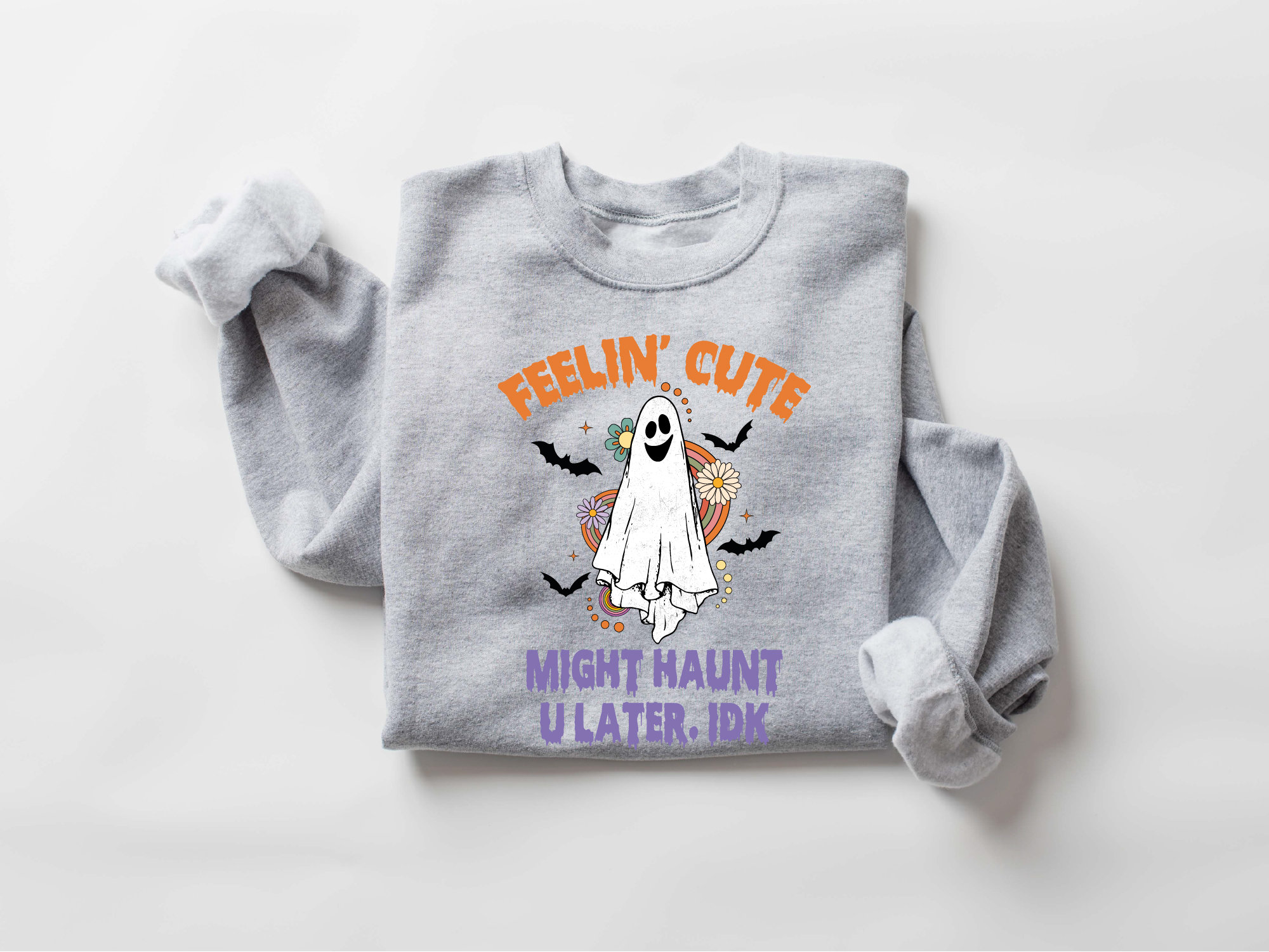 Cute Ghost Sweatshirt: Halloween Haunt & Fall Gift image 1