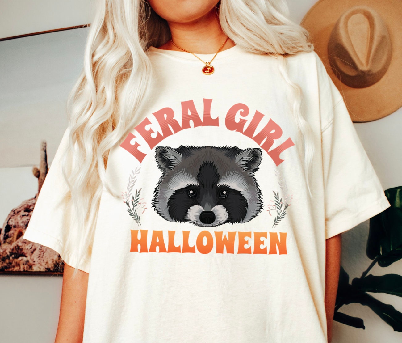 Feral Girl Halloween Shirt Raccoon Halloween Tee image 4