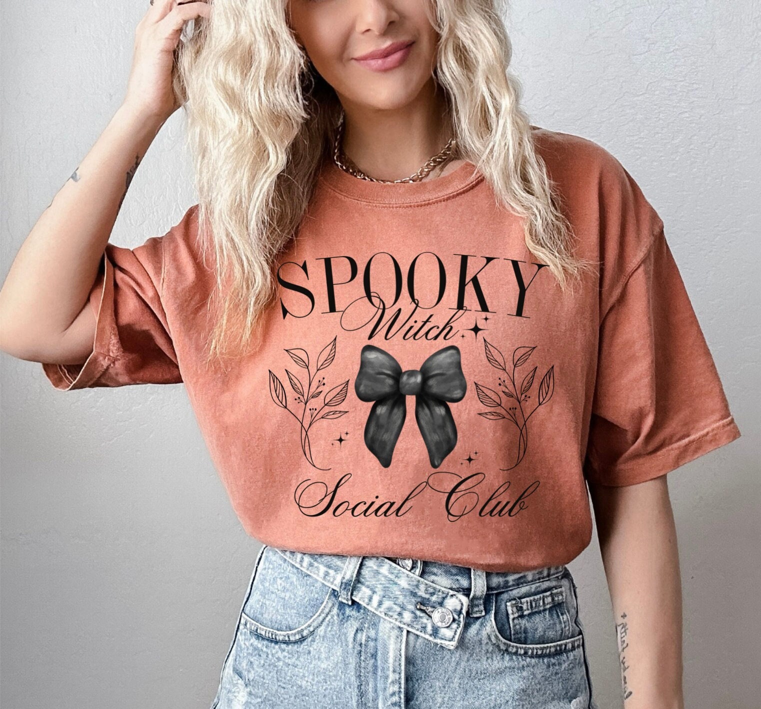 Spooky Witch Social Club Halloween Shirt image 1