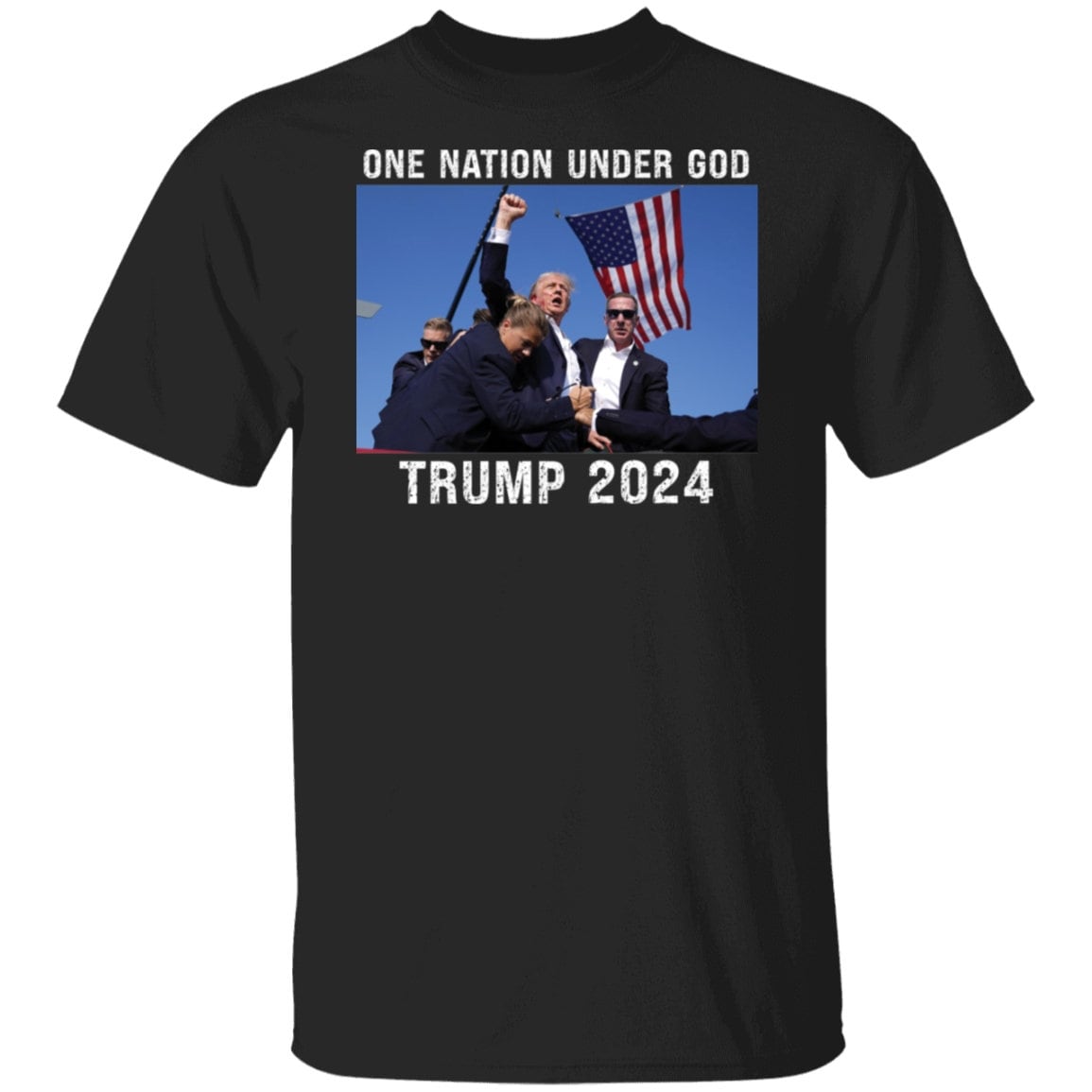 Trump 2024 T-Shirt One Nation Under God Patriotic Shirt Political Graphic Tee image 5