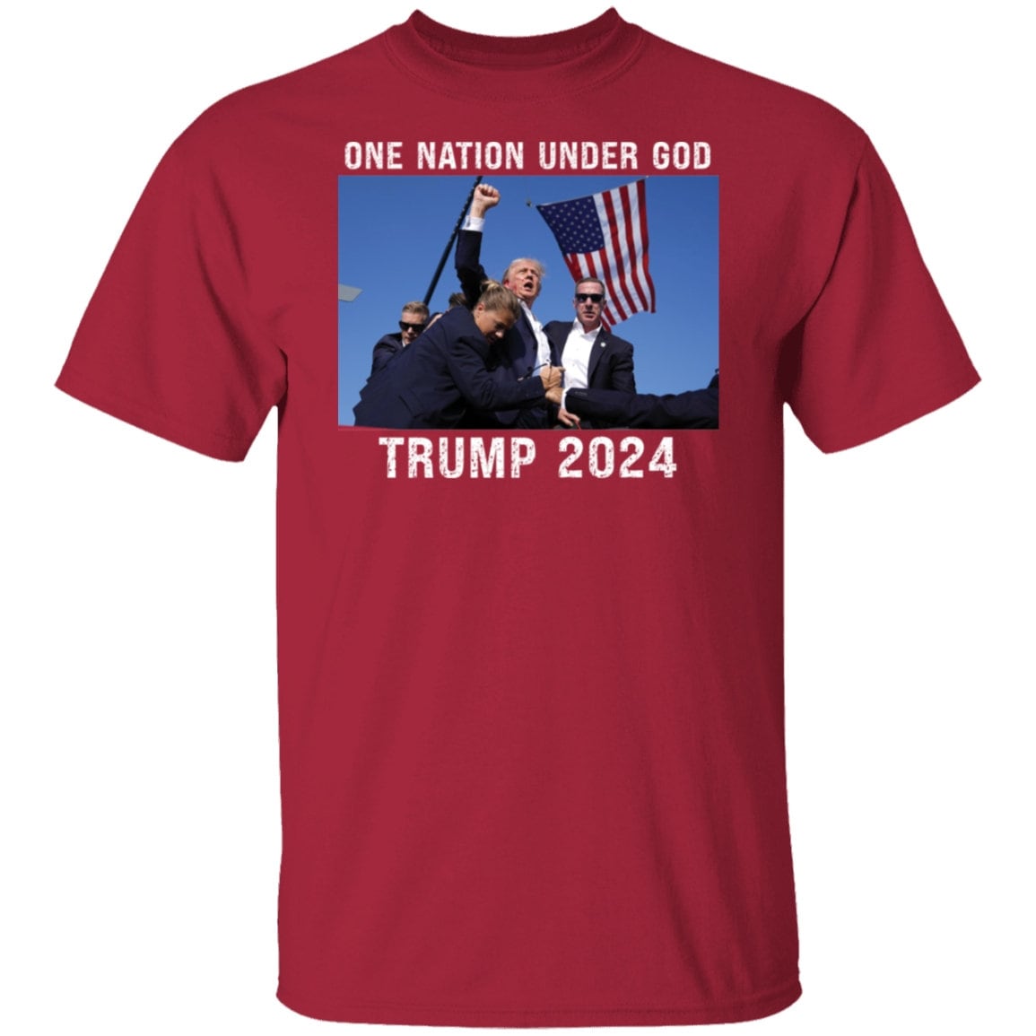 Trump 2024 T-Shirt One Nation Under God Patriotic Shirt Political Graphic Tee image 4