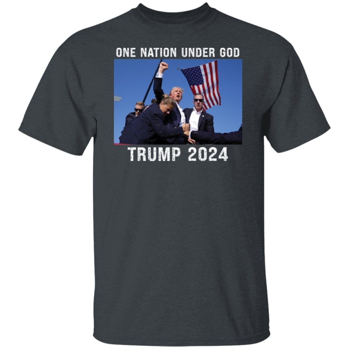 Trump 2024 T-Shirt One Nation Under God Patriotic Shirt Political Graphic Tee image 3