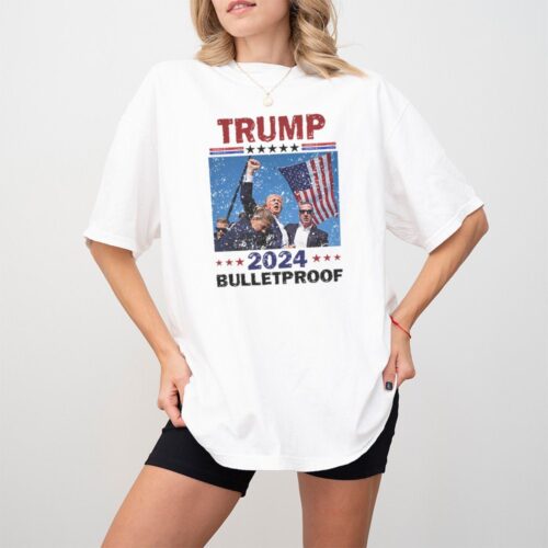 Trump 2024 Bulletproof Shirt Trump Survived Shooter Tee MAGA Trump Supporter image 0