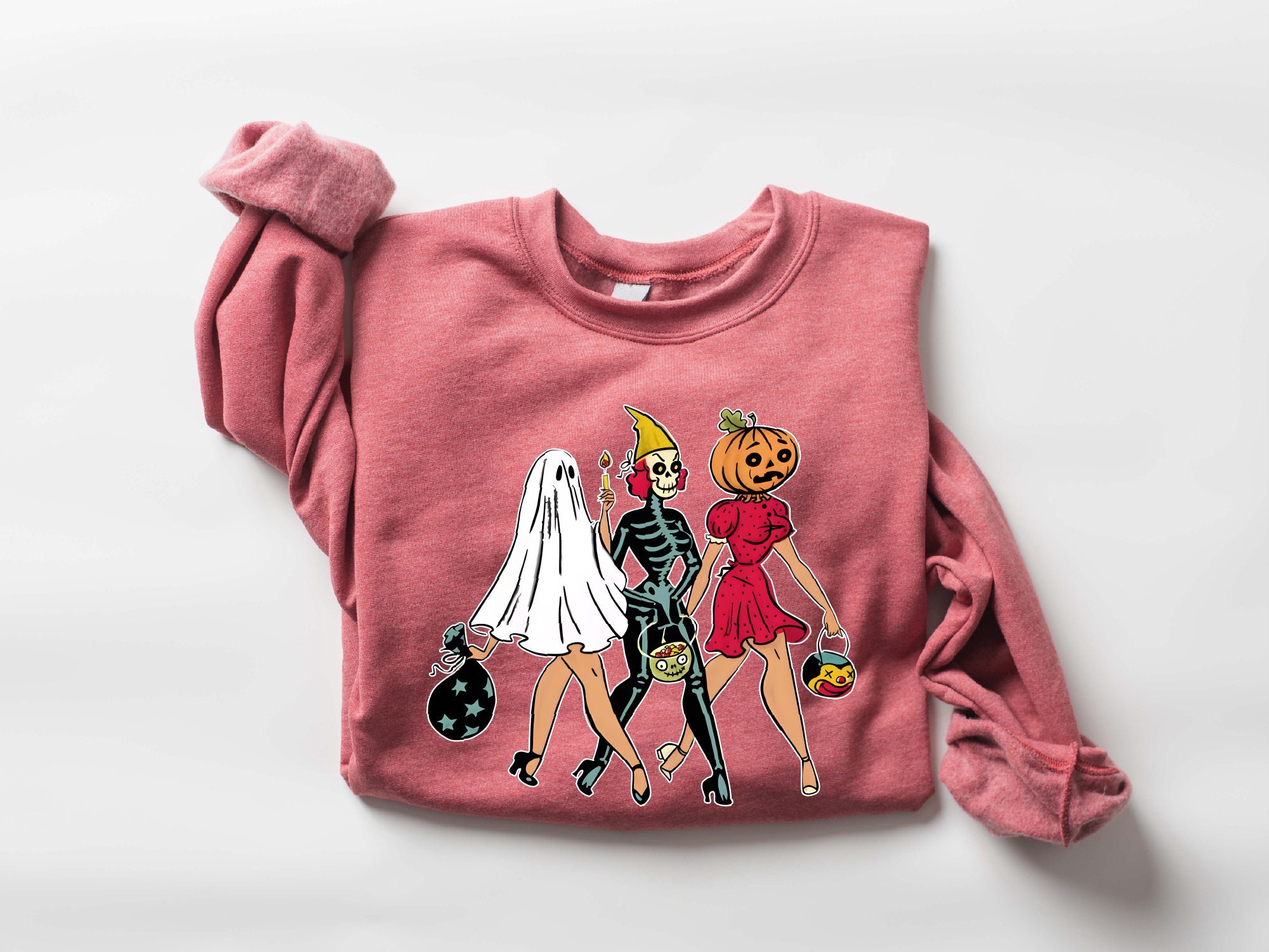 Retro Dancing Skeleton Sweatshirt: Halloween & Fall Gift image 3