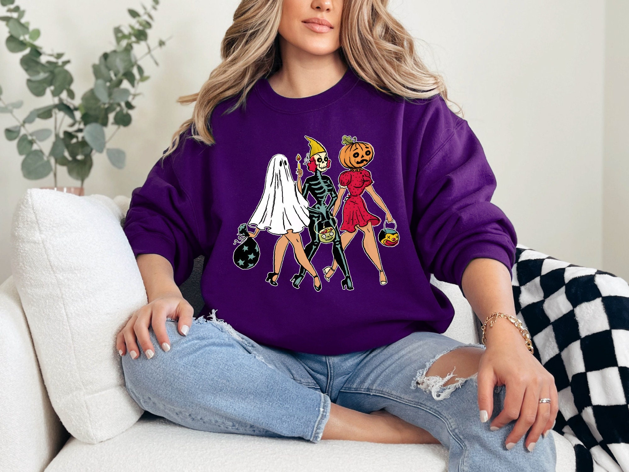 Retro Dancing Skeleton Sweatshirt: Halloween & Fall Gift image 5