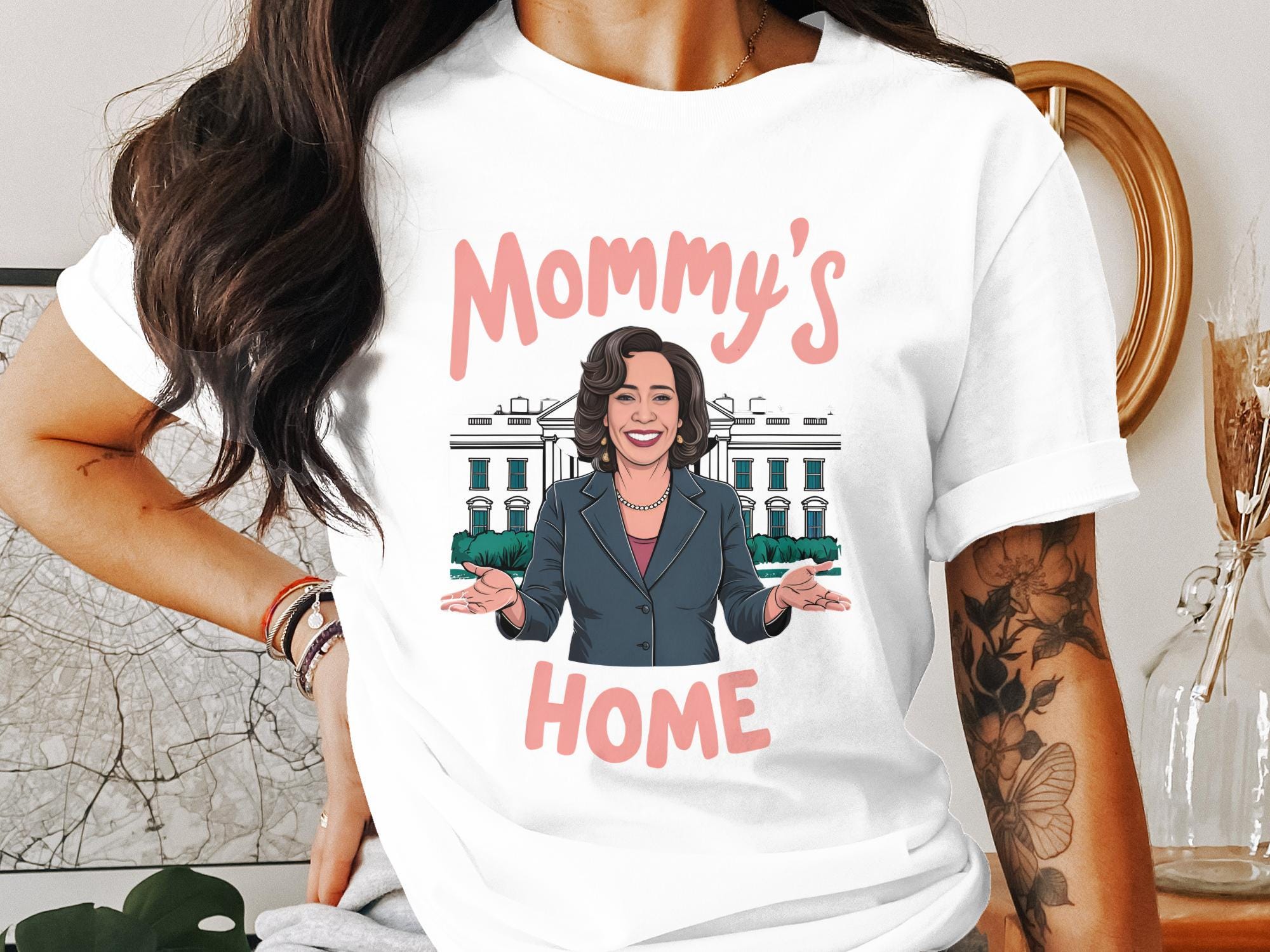 Funny Kamala Harris T-Shirt Mommy's Home Shirt USA Politics Tee Kamala Harris 2024 Election Shirt image 2