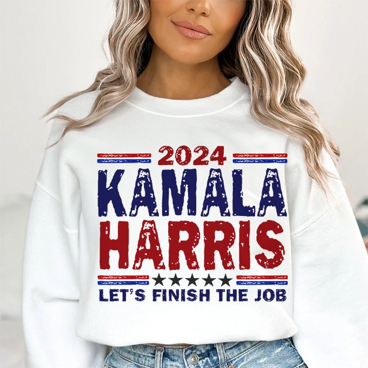 Kamala Harris 2024 Let's Finish the Job Shirt Women's Power Election image 1