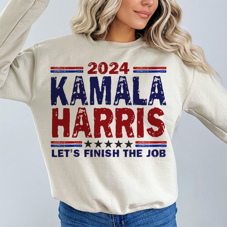 Kamala Harris 2024 Let's Finish the Job Shirt Women's Power Election image 2