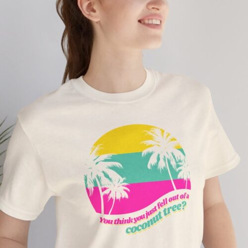 Retro Sunset Kamala Harris Unisex Shirt Funny Coconut Tree Quote Graphic Tee image 0