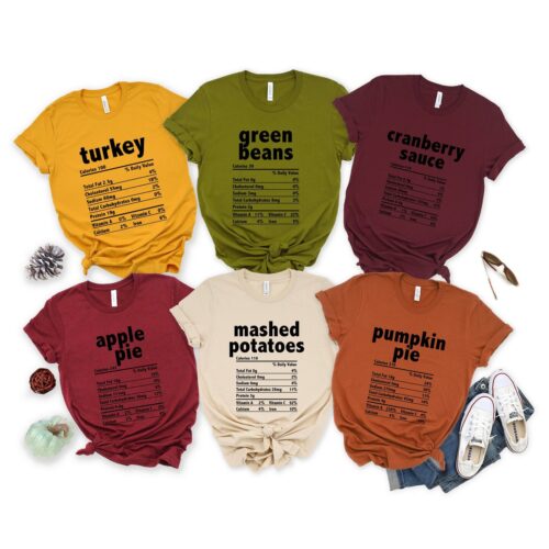 Funny Thanksgiving and Christmas Food Shirts | Holiday Family Group Tees | Nutrition Themed image 0