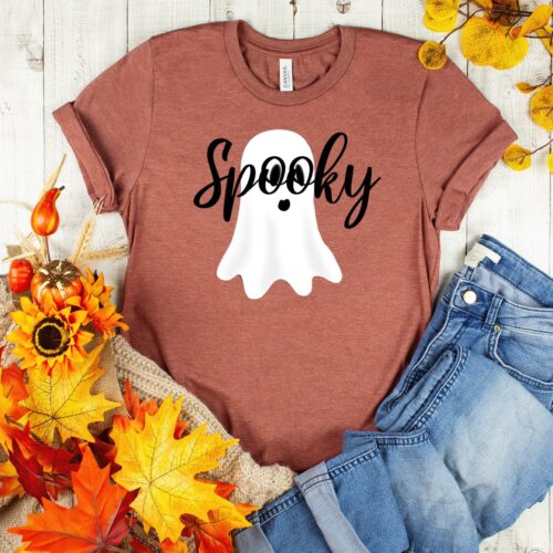 Women's Cute Spooky Halloween Shirt - Adult Ghost Costume Tee - Perfect Halloween Gift image 0