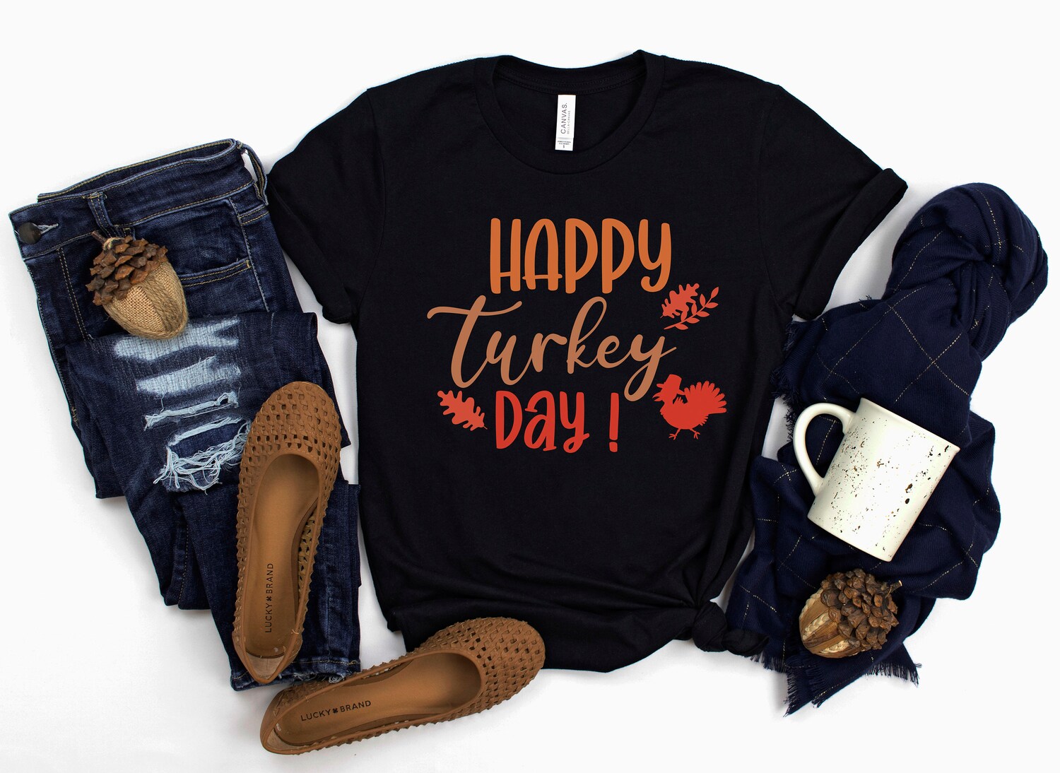 Happy Turkey Day Thanksgiving Shirt - Funny Family T-Shirts - Perfect Thanksgiving Gift image 3