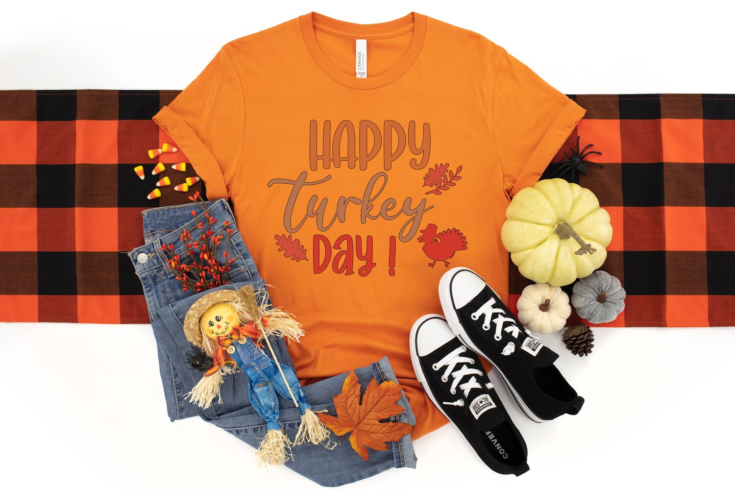 Happy Turkey Day Thanksgiving Shirt - Funny Family T-Shirts - Perfect Thanksgiving Gift image 1