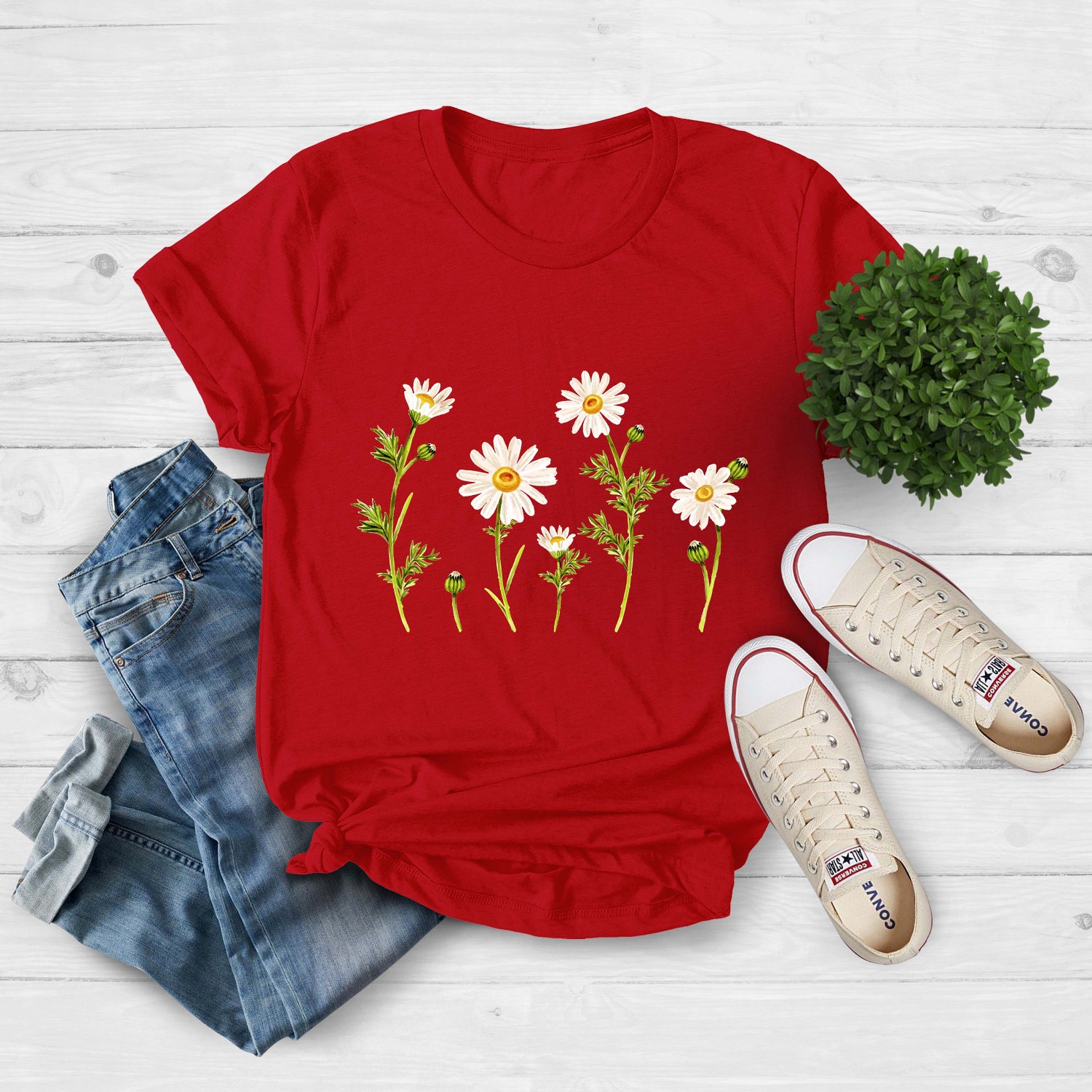 Daisy Wildflower Birth Month Flower Shirt | Gift for Sister | Women's Summer Tee | Christmas Gift image 1