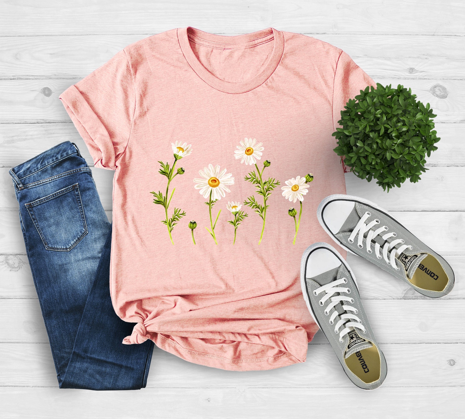 Daisy Wildflower Birth Month Flower Shirt | Gift for Sister | Women's Summer Tee | Christmas Gift image 3