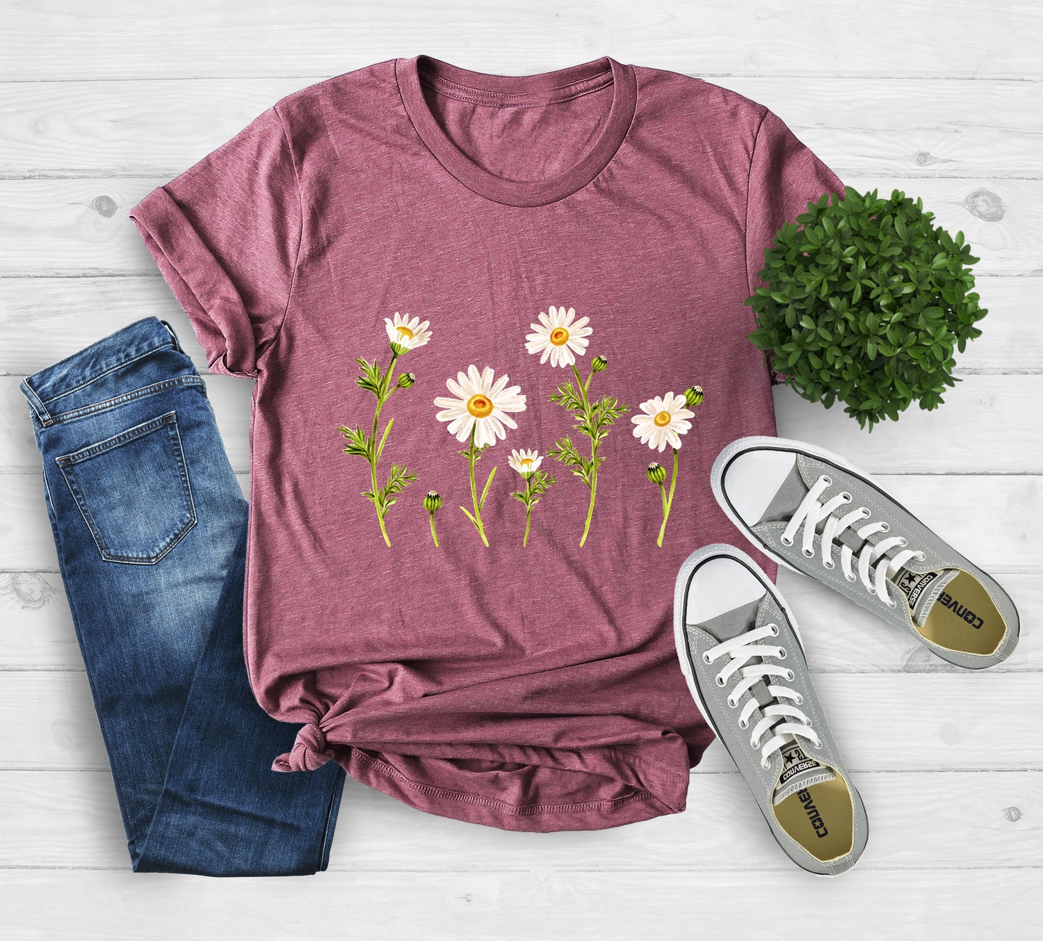 Daisy Wildflower Birth Month Flower Shirt | Gift for Sister | Women's Summer Tee | Christmas Gift image 2