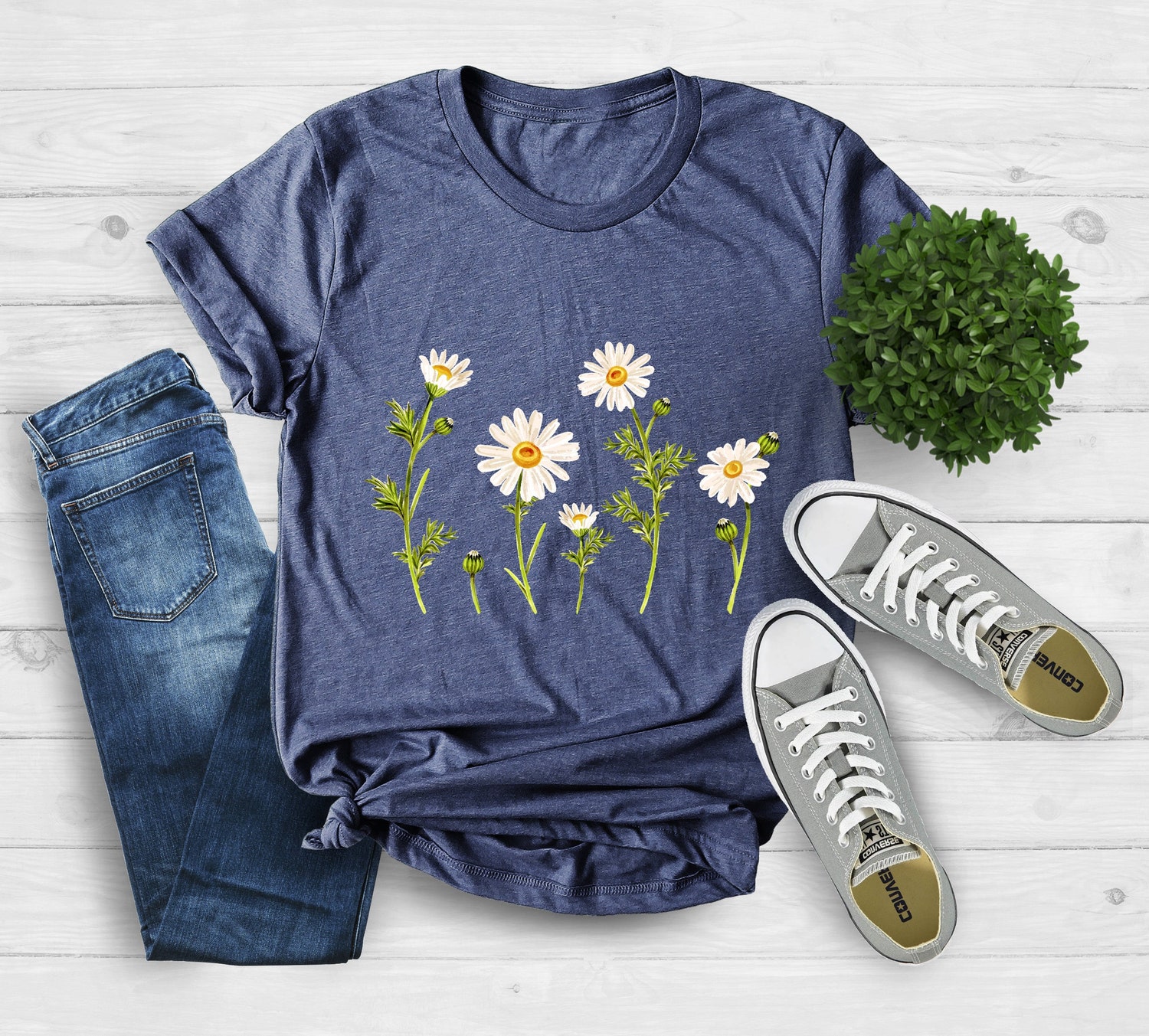 Daisy Wildflower Birth Month Flower Shirt | Gift for Sister | Women's Summer Tee | Christmas Gift image 0