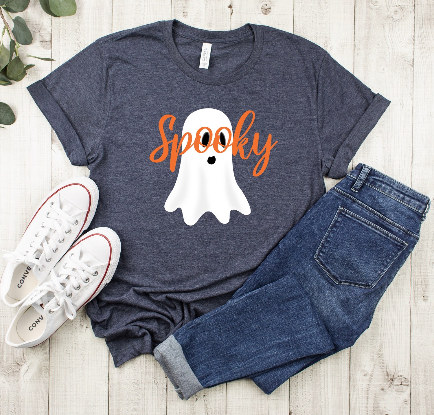 Women's Cute Spooky Halloween Shirt - Adult Ghost Costume Tee - Perfect Halloween Gift image 4