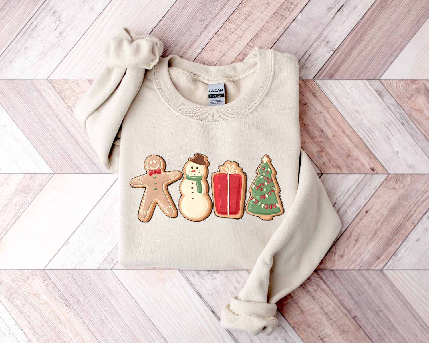 Gingerbread Cookies Christmas Sweatshirt | Xmas Family Matching Shirt | Holiday Gift Sweater image 2