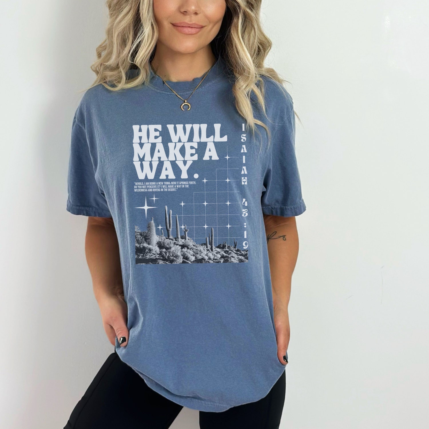 Boho Christian Shirt | Bible Verse Isaiah Tee | Vintage Faith Graphic T-Shirt image 2