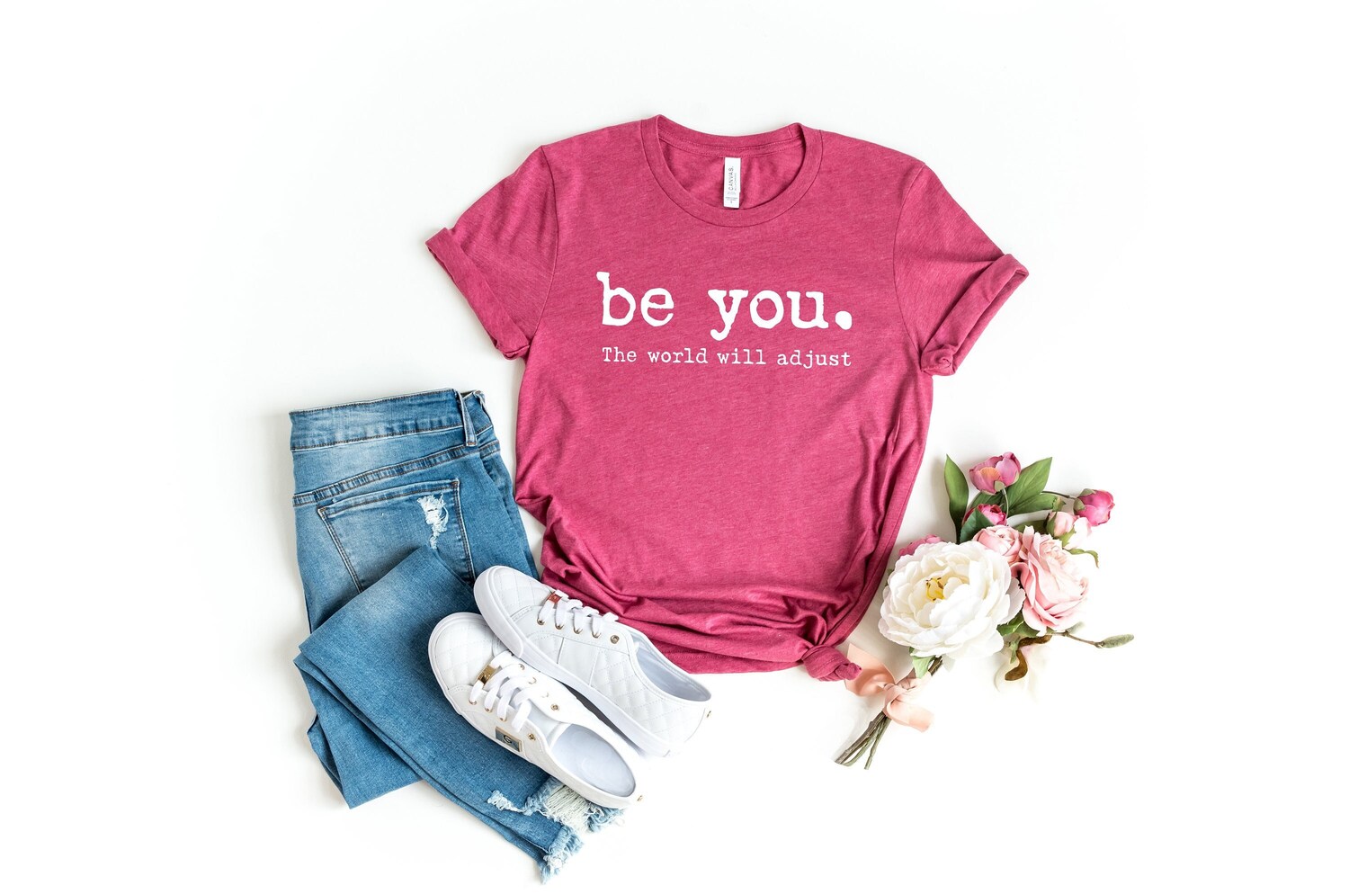 Inspirational Feminist Shirt - Love Yourself Be You The World Will Adjust - Gift for Her image 0