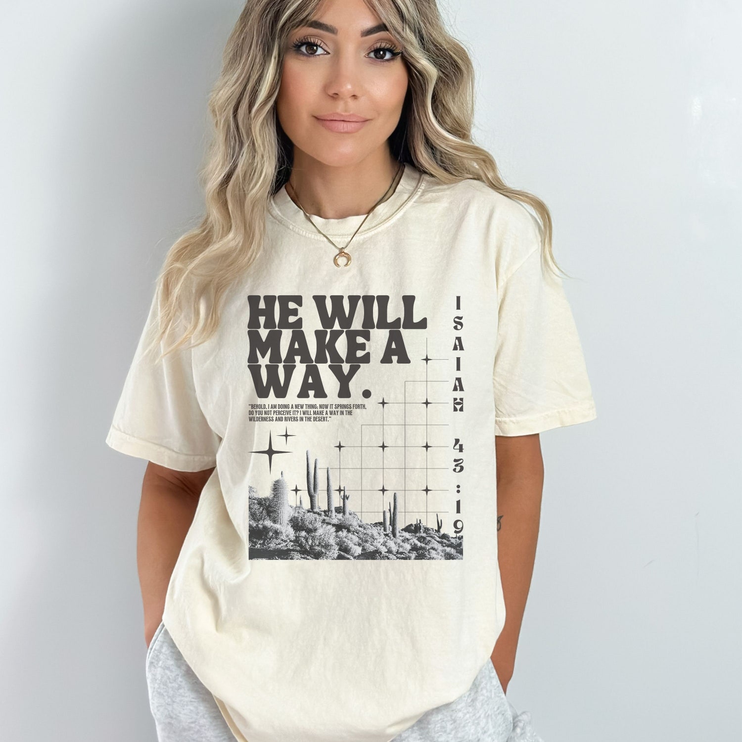 Boho Christian Shirt | Bible Verse Isaiah Tee | Vintage Faith Graphic T-Shirt image 5