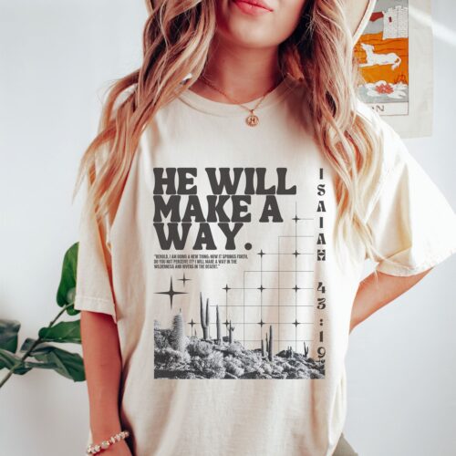 Boho Christian Shirt | Bible Verse Isaiah Tee | Vintage Faith Graphic T-Shirt image 0