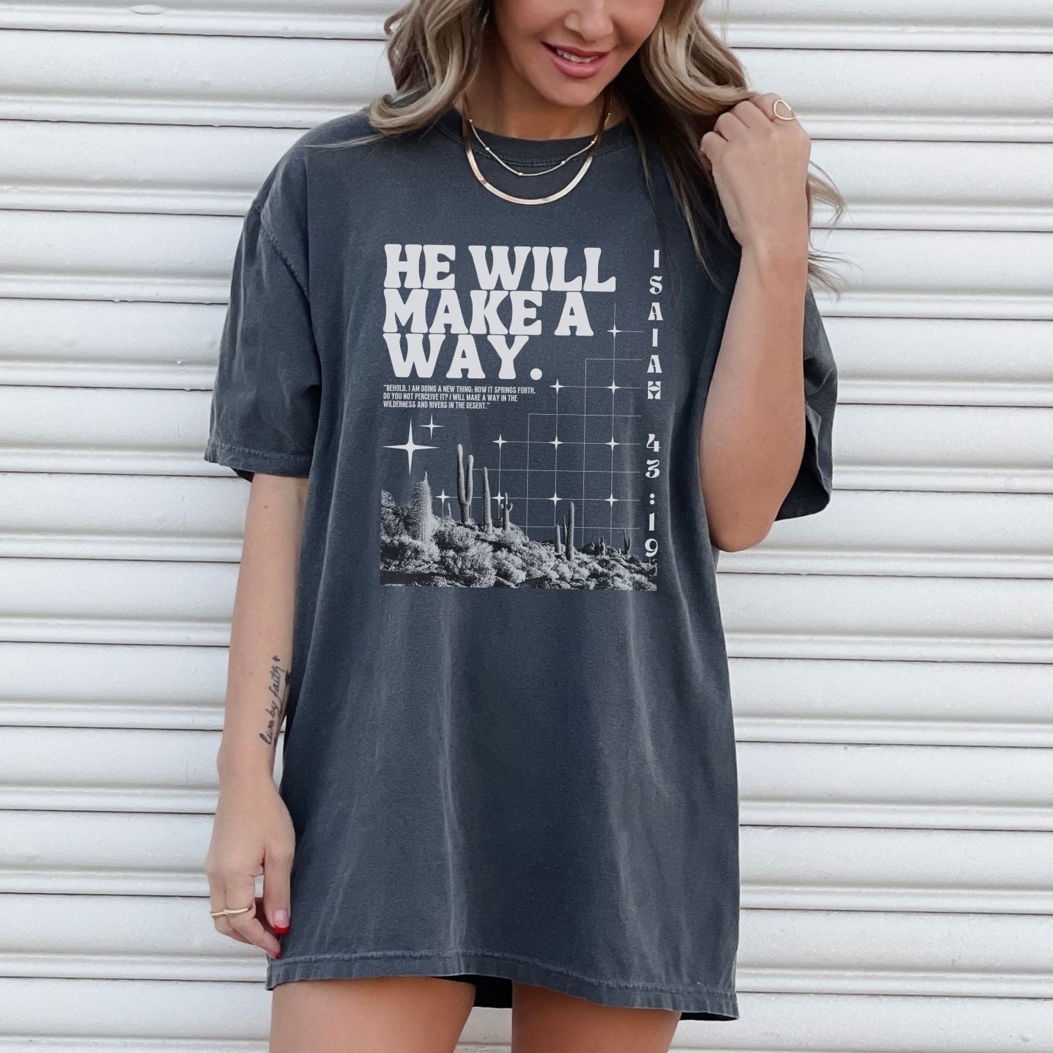 Boho Christian Shirt | Bible Verse Isaiah Tee | Vintage Faith Graphic T-Shirt image 7