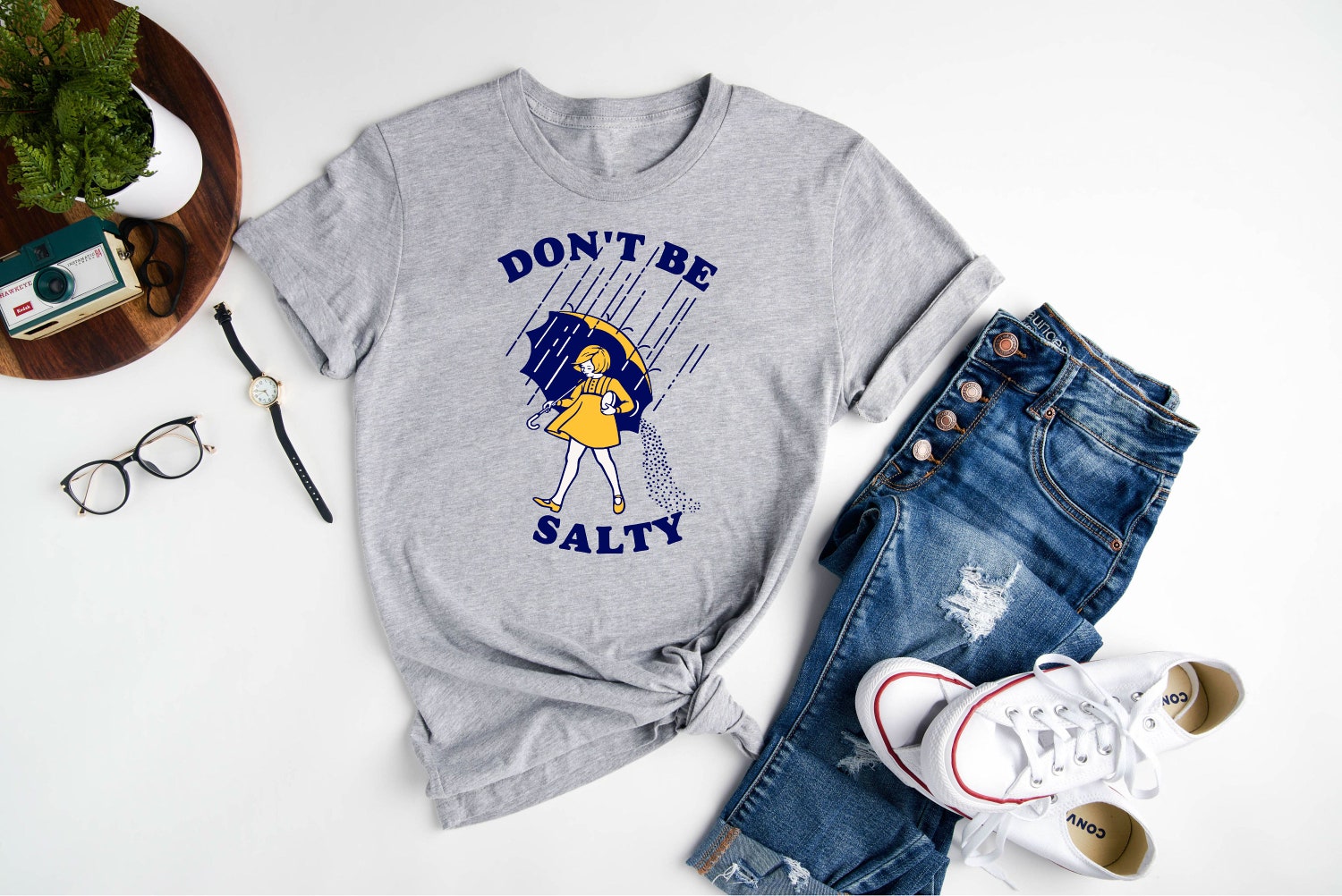 Don't Be Salty Shirt - Funny Sarcastic Saying Tee - Women's Humorous Gift - Rainy Weather Outfit image 3