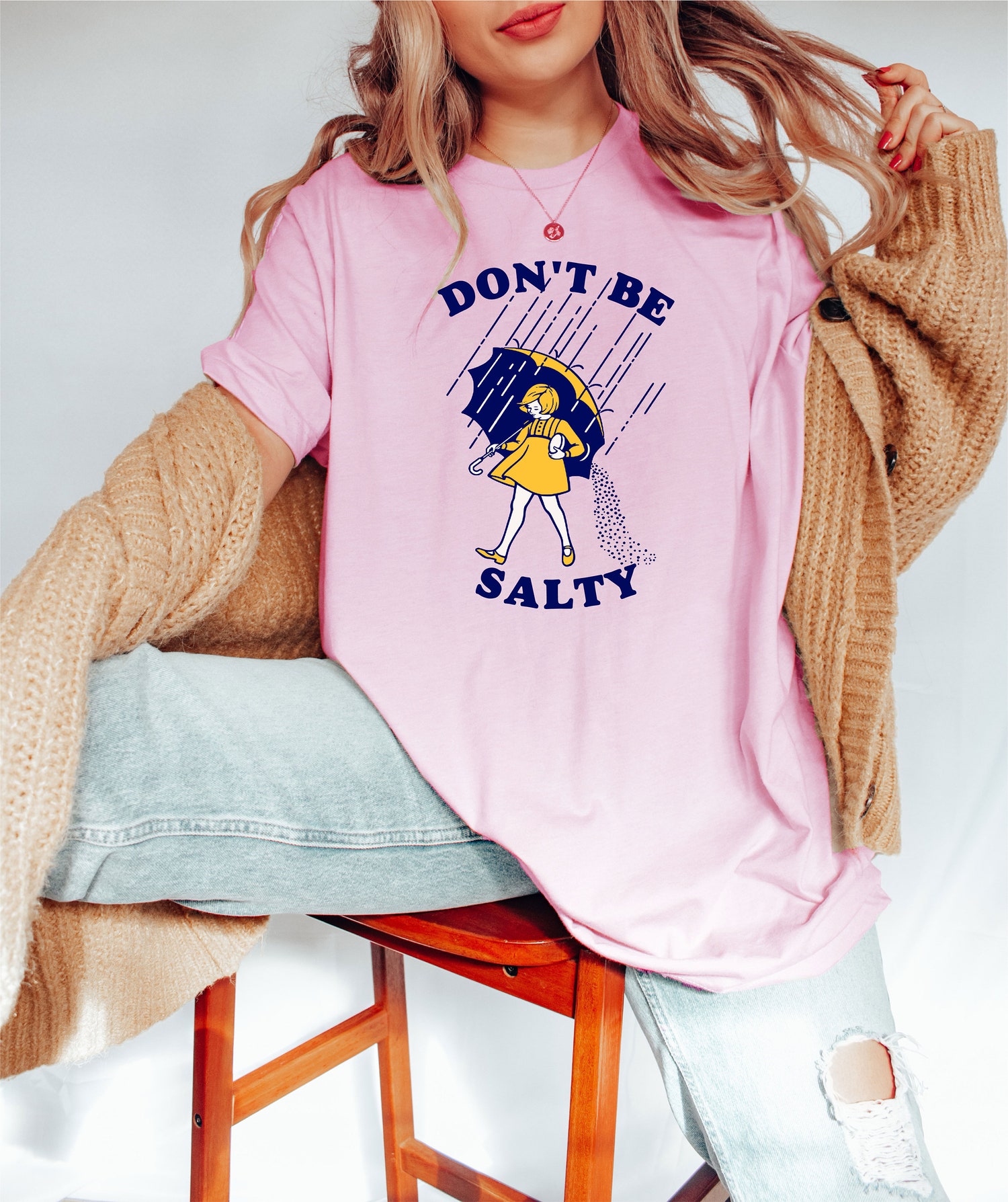 Don't Be Salty Shirt - Funny Sarcastic Saying Tee - Women's Humorous Gift - Rainy Weather Outfit image 2