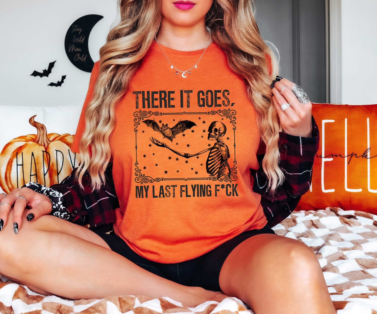 Last F*ck Skeleton Shirt Funny Halloween Sweatshirt Halloween Skeleton Sweater image 2