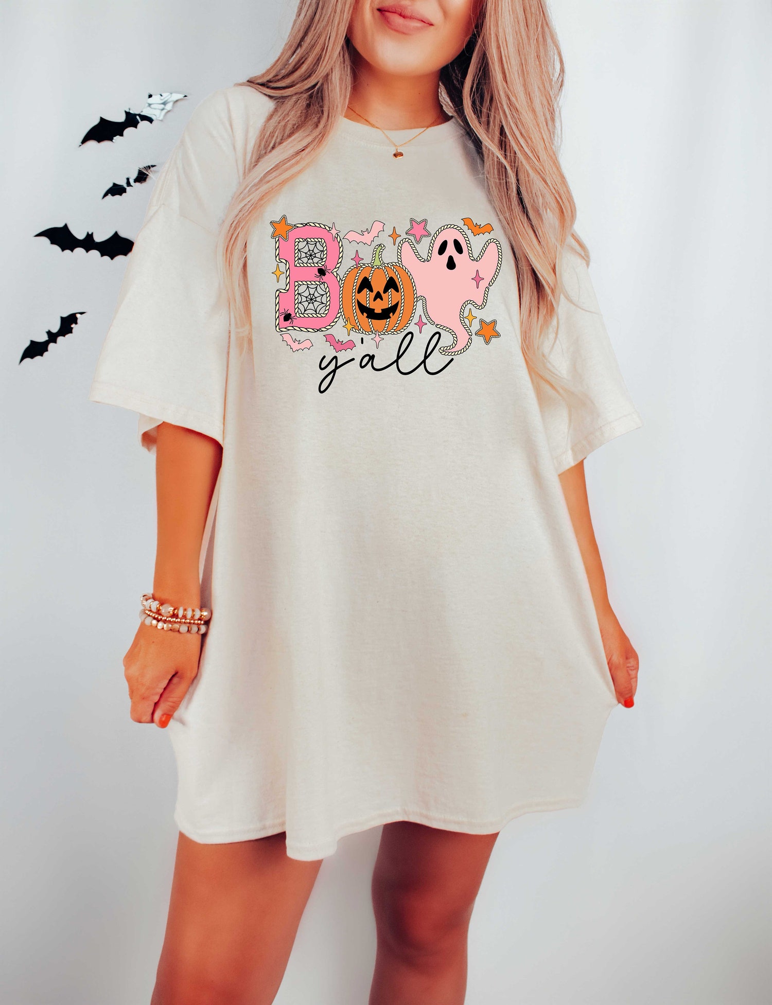 Boo Y'all Halloween Women Sweatshirt Comfort Colors Shirt Spooky Matching Tee Halloween Gift image 2