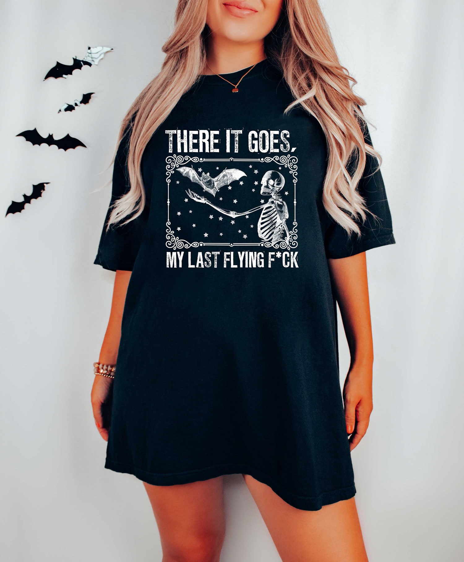 Last F*ck Skeleton Shirt Funny Halloween Sweatshirt Halloween Skeleton Sweater image 3