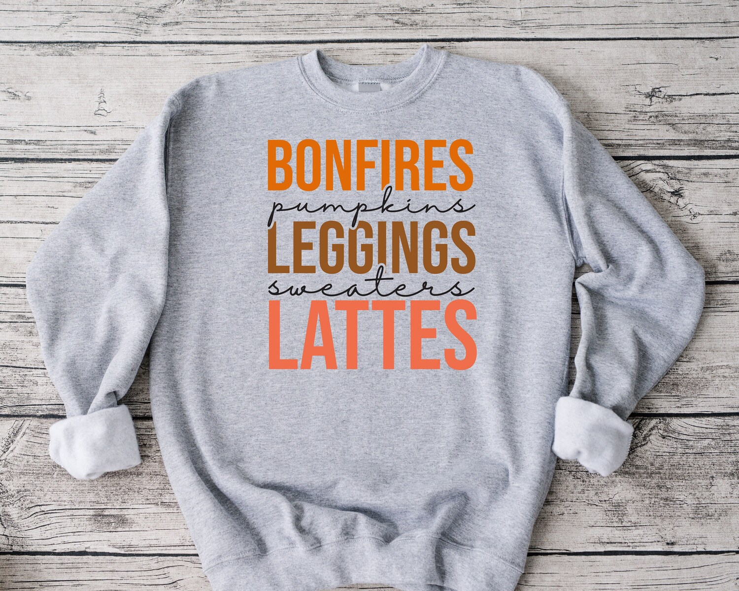 Bonfires Pumpkins Lattes Fall Sweatshirt Thanksgiving Autumn Sweater Hello Autumn Shirt Gift image 1