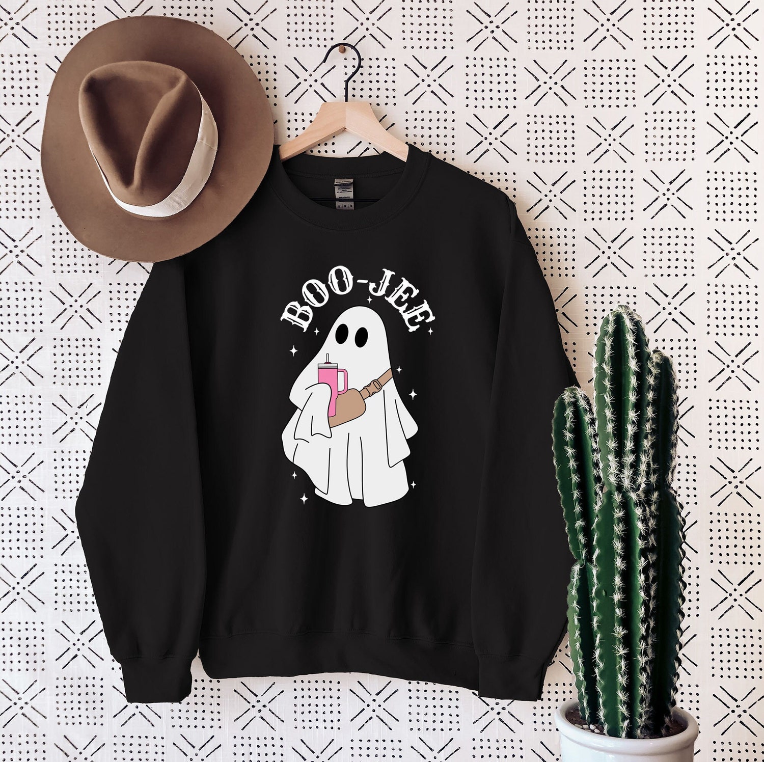 Boo Jee Ghost Sweatshirt - Halloween Crewneck Cute Spooky Ghost Hoodie Spooky Season Shirt image 3