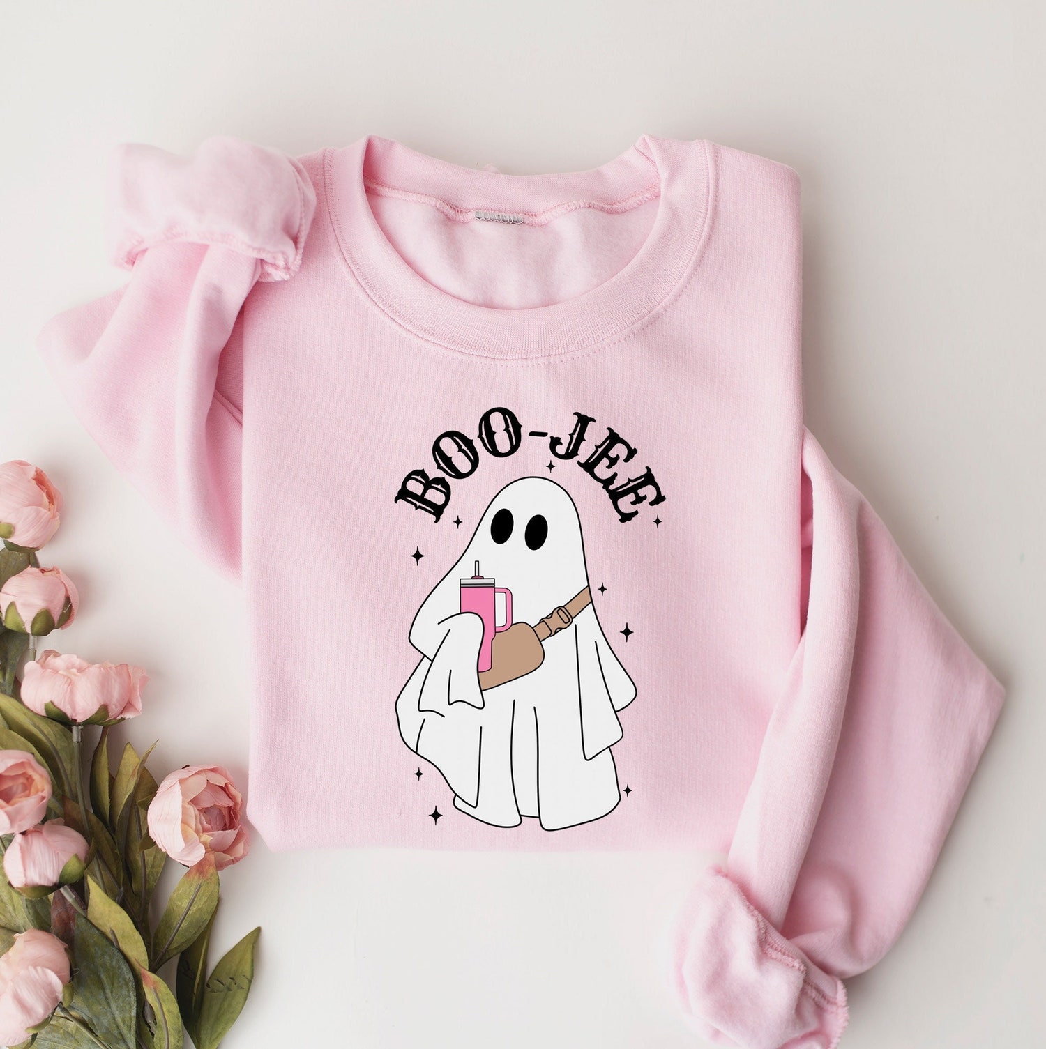 Boo Jee Ghost Sweatshirt - Halloween Crewneck Cute Spooky Ghost Hoodie Spooky Season Shirt image 1