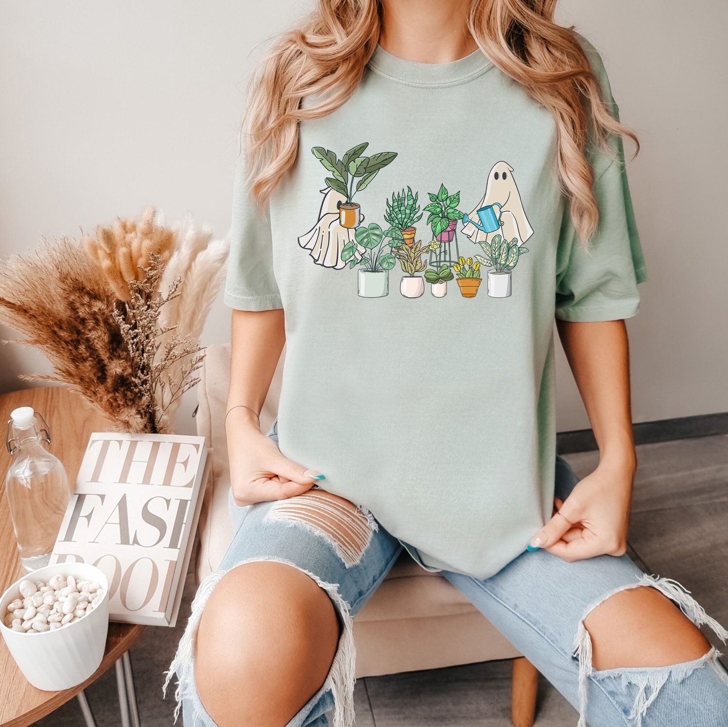 Cute Ghost Halloween Shirt for Plant Lovers - Funny Mom Gift T-Shirt image 1