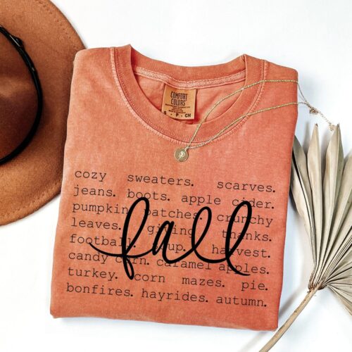 Women's Fall Graphic Tee - Hello Autumn Thanksgiving Shirt - Fall Shirt image 0