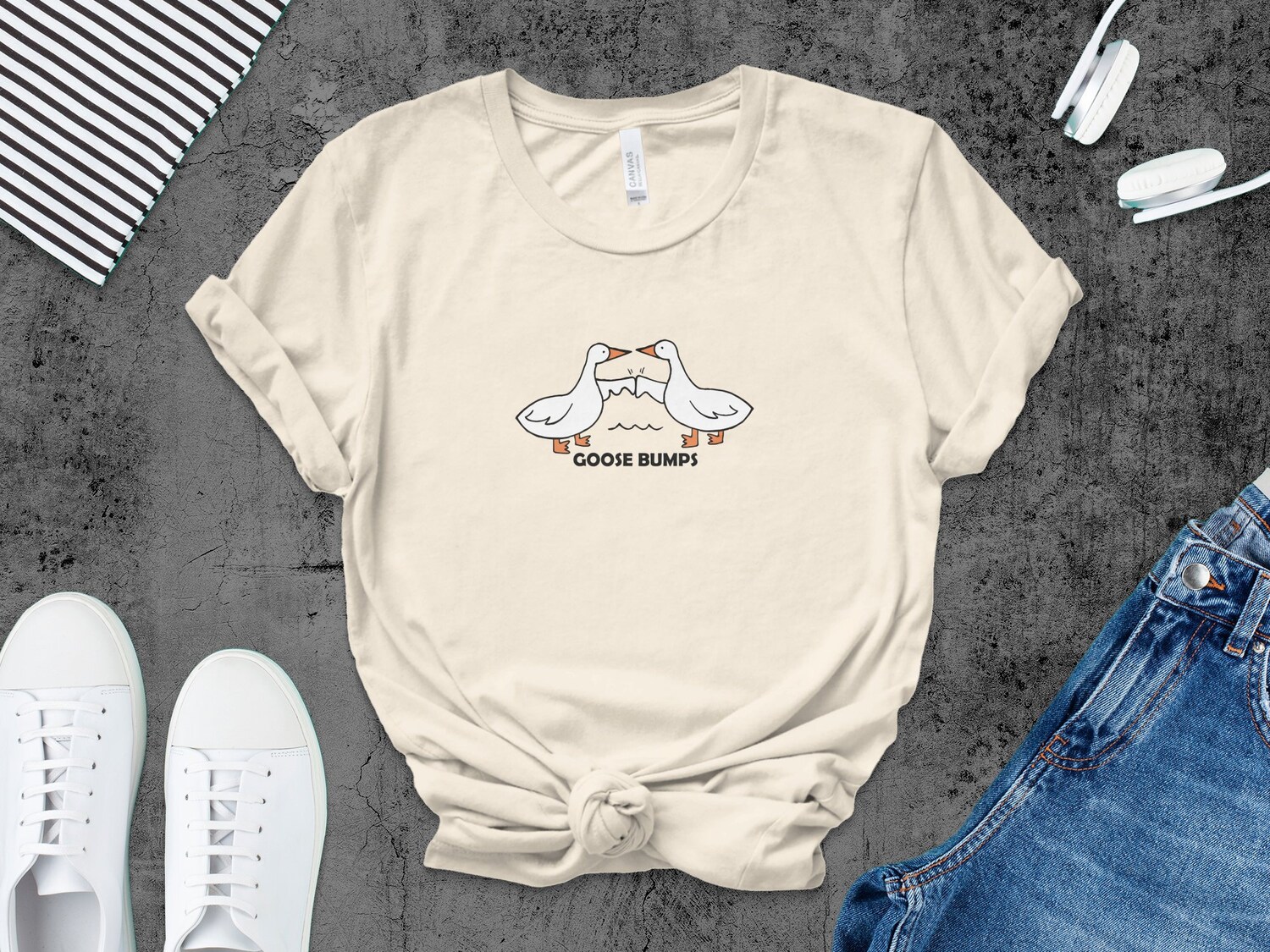 Funny Goose Graphic Shirt | Silly Goose T-Shirt | Goose Bumps Shirt for Humor image 0