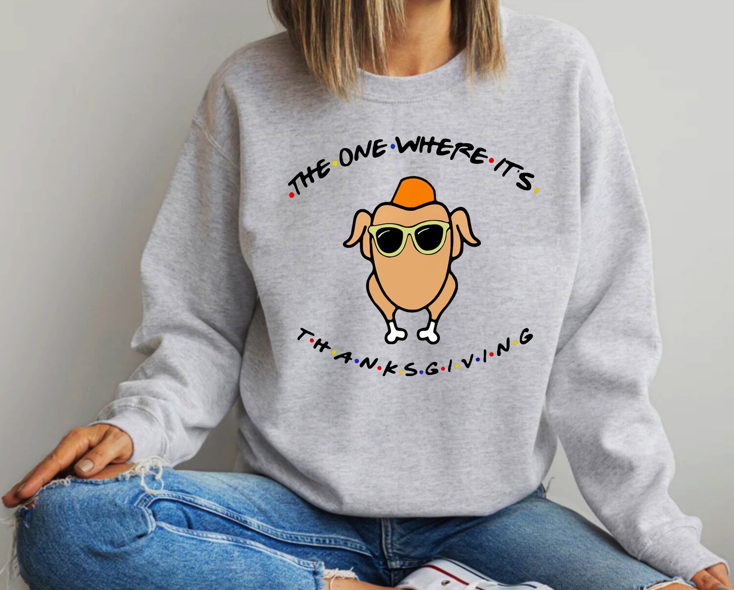 Friends Turkey Thanksgiving Shirt - The One Where It's Thanksgiving Sweatshirt Hoodie Gift image 1