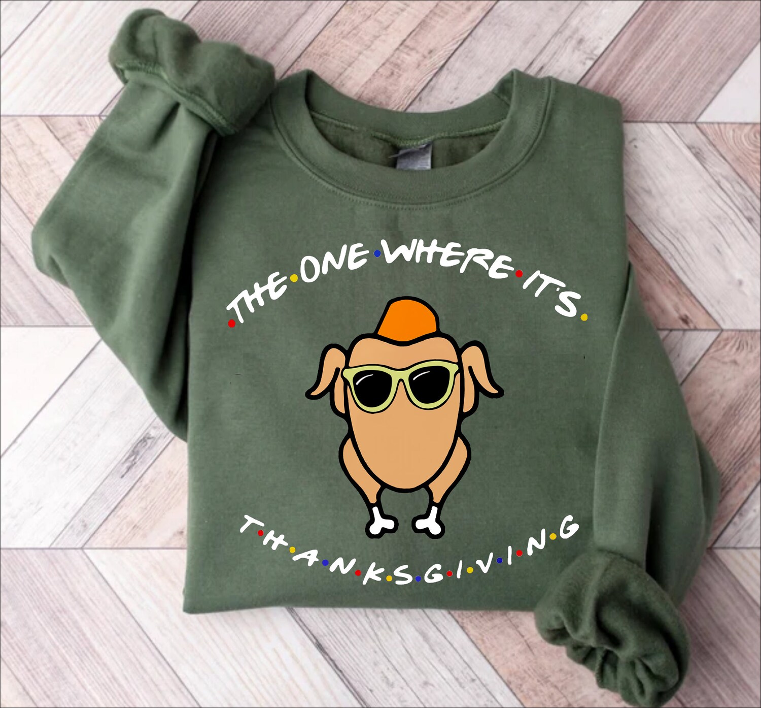 Friends Turkey Thanksgiving Shirt - The One Where It's Thanksgiving Sweatshirt Hoodie Gift image 0
