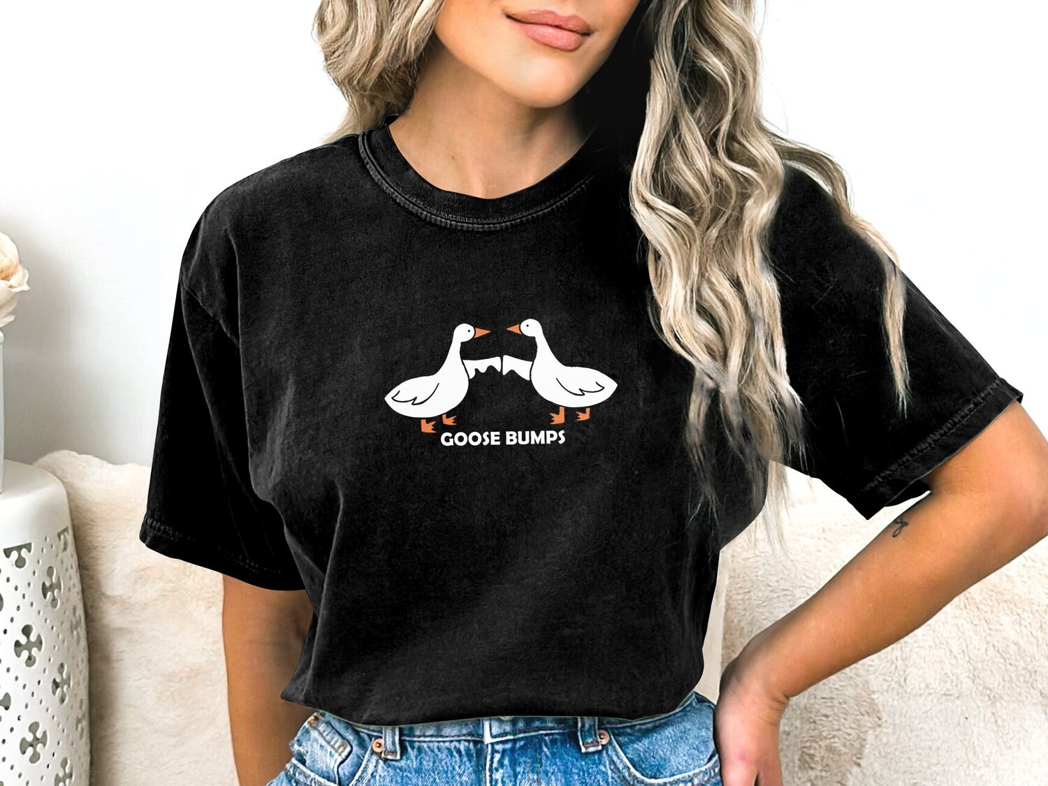 Funny Goose Graphic Shirt | Silly Goose T-Shirt | Goose Bumps Shirt for Humor image 1