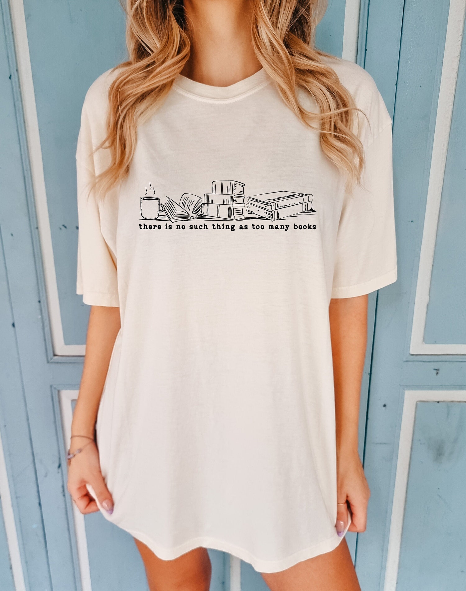 There's No Such Thing As Too Many Books T-Shirt | Reading Life Shirt | Book Lover Gift image 0