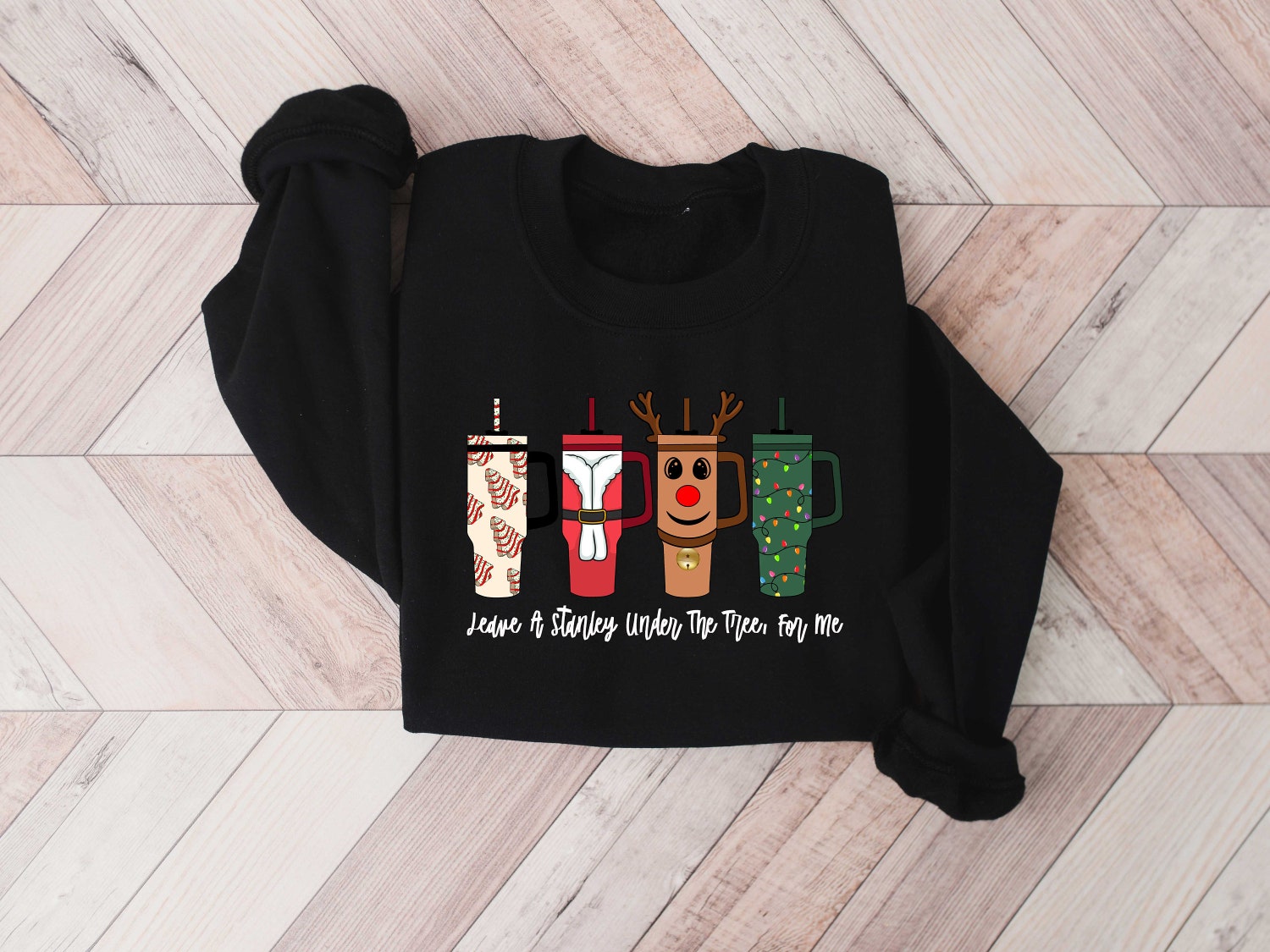 Retro Funny Christmas Hoodie Sweatshirt - Leave A Stanley Under The Tree - Holiday Gift Idea image 2